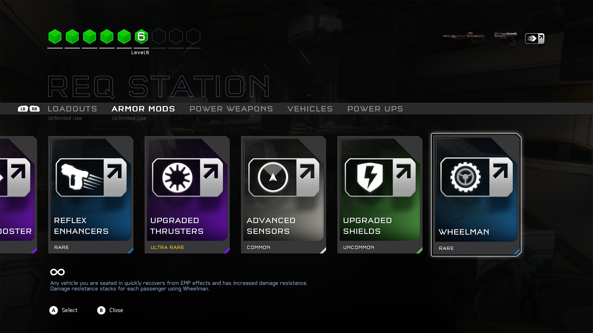 Halo 5: Guardians multiplayer armor mod selection screenshot