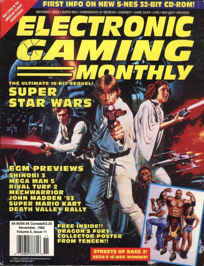 Electronic Gaming Monthly SNES Star Wars Cover Video Games