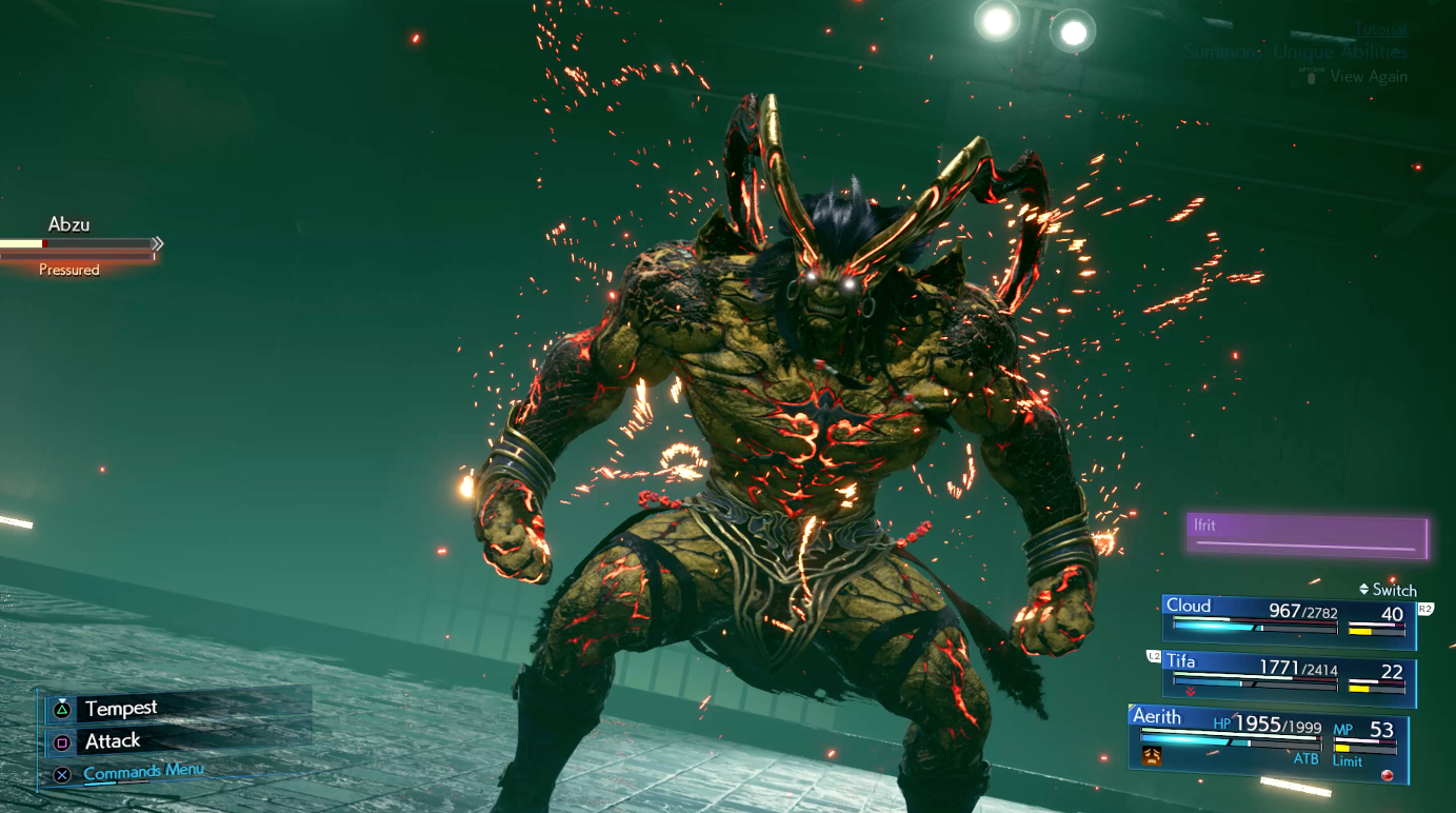 Ifrit summon sequence Final Fantasy VII Remake