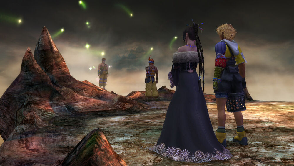 Wakka at the Farplane from Final Fantasy X with Lulu and Tidus