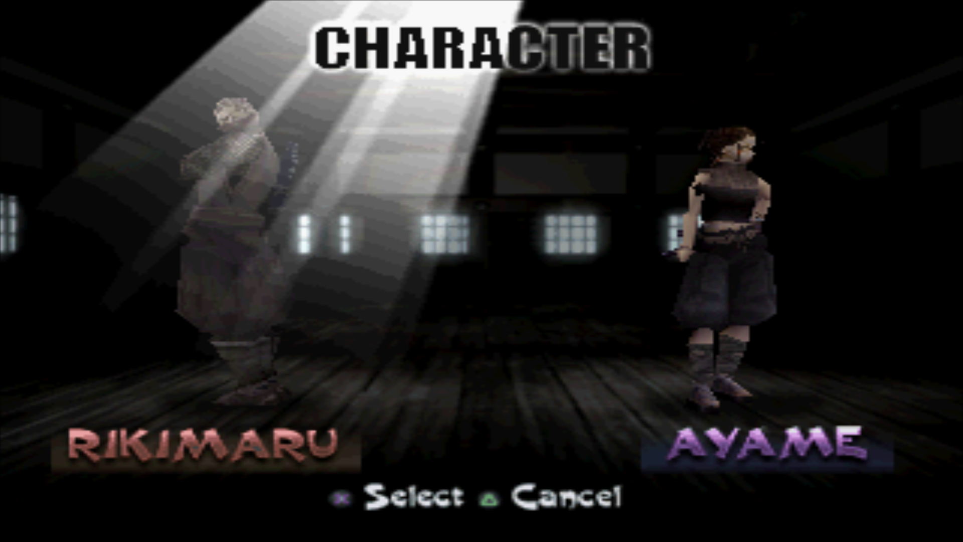 Tenchu: Stealth Assassins Character Select